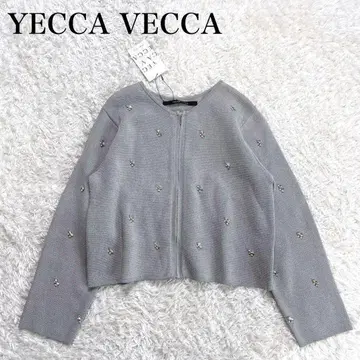 새상품급 예카 베 비쥬 ZIP 니트 자켓