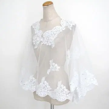 #267 [ 새상품 ] 웨딩드레스용 레이스 케이프 화이트 촬영용