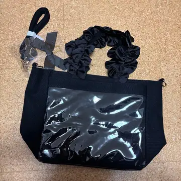 자카마트 A4 다기능 2WAY 핸들 프릴 토트백 블랙 이타백