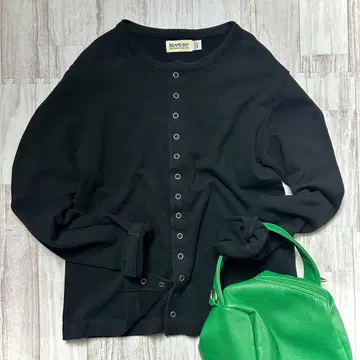 빔즈 보이 링 도트 가디건 블랙