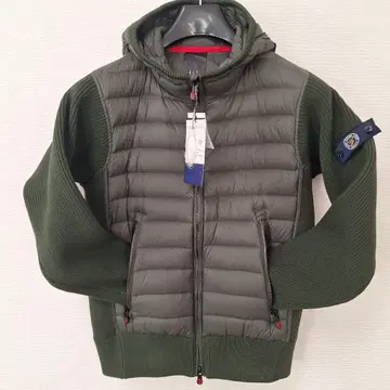 G-Stage 후드 부착 다운 자켓 올리브 그린 다운 90% 페더