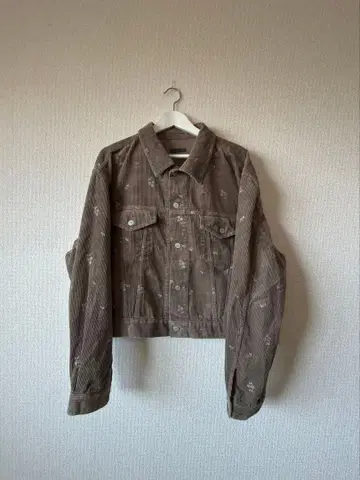 soe 꽃무늬 자수 코듀로이 블루종