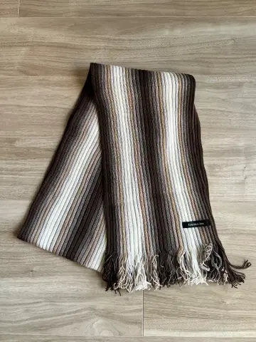 KNITTING INN 마츠이 니트기켄 울 리브 머플러 브라운