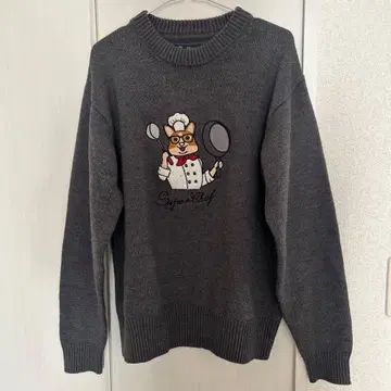 Mitsumine 셰프 자수 크루넥 스웨터 M