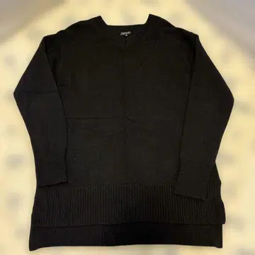 INDIVI 블랙 V넥 긴팔 니트 긴 길이 M