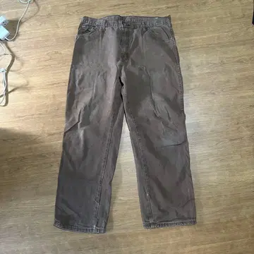Dickies 워크 팬츠 브라운 W38 구제 의류 빅 루즈