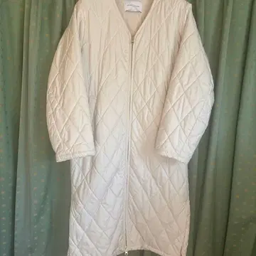 UNITED ARROWS 화이트 퀼팅 롱 코트 S