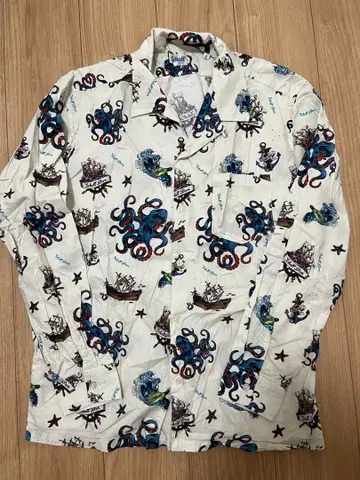 Schott 옥토퍼스 프린트 긴팔 셔츠