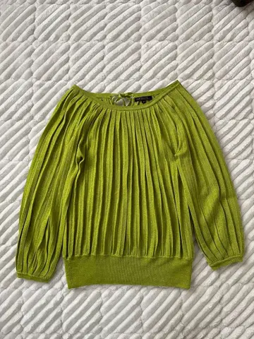 23 구 플리츠 니트 스웨터 5부 소매