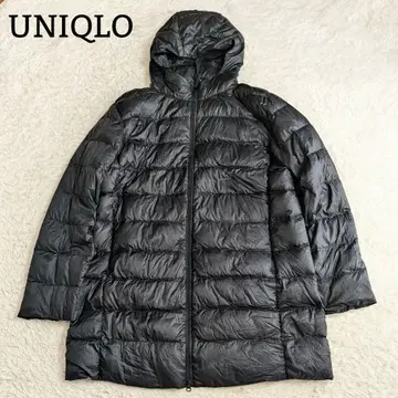 유니클로 울트라 라이트 다운 코트 경량 후드 세탁 가능 블랙 XL 남성용