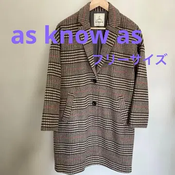 as know as 체스터 코트 체크 무늬 브라운 #3215