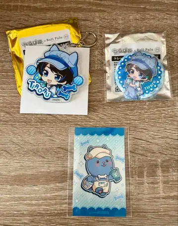 치로피노 치로루 블루풀 아크릴 라메 키링 홀로그램 캔뱃지 씰