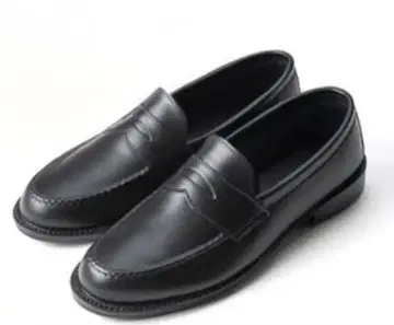 블랙 가죽 로퍼 슬립온