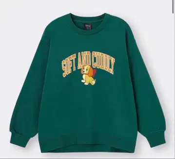 택 포함 미사용 새상품 '레이디와 트램프' 맨투맨 풀오버 다크 그린