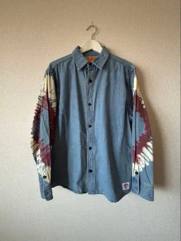 챌린저 데님 타이다이 긴팔 셔츠