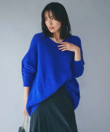 RIVE DROITE 코야마다 사오리 헤어리얀 편애 와이드 코쿤 니트