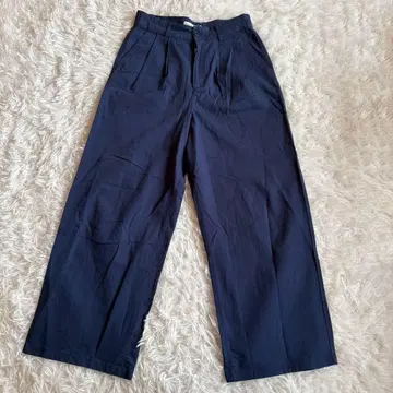 Golden Bear 여성용 와이드 팬츠 L 린넨 네이비