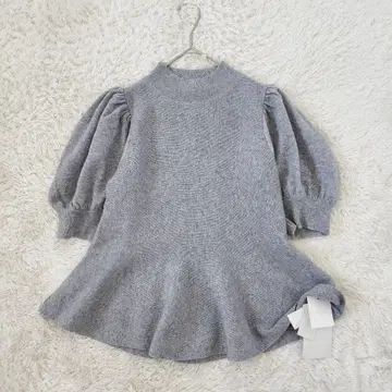 새상품 셀포드 캐시미어 페플럼 니트 풀오버 36 그레이