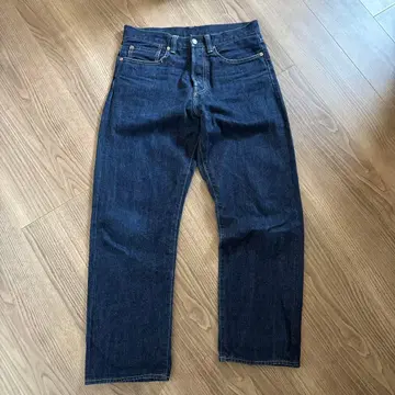 BLUE BLUE 인디고 데님 버튼 플라이 오크라 31인치