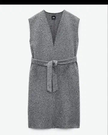 ZARA 자라 부클 롱 베스트 그레이 S 사이즈