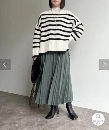 proseverse 스웨이드 랜덤 플리츠 스커트 완판템