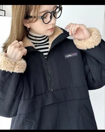 미사용 새상품 Java 리버서블 하프 지퍼 보아 블루종