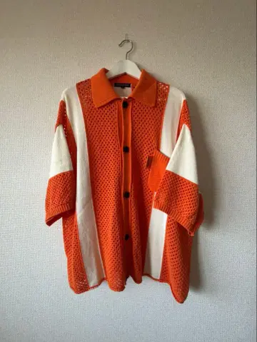 ALWAYS OUT OF STOCK 메쉬 셔츠 L 오렌지/화이트