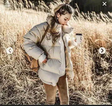 GlamLips 에코 가죽 다운 자켓 아이보리 FREE