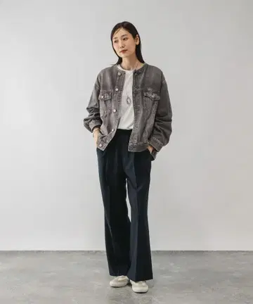 이번 시즌 글로벌 워크 노카라 데님 자켓 2025AW