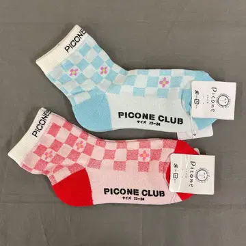 PICONE CLUB 체커 패턴 삭스 22-24 2족 세트