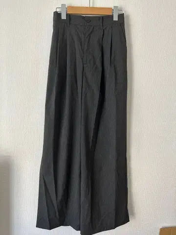 [ 완판템 ] Adoon plain 모듬 2턱 와이드 슬랙스 스트라이프