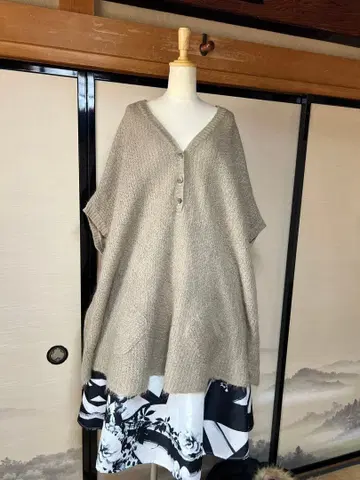 ZARA 세련된 루즈핏 베이지 니트 오버사이즈 베스트