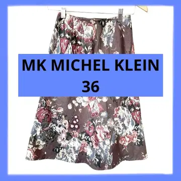 여성용 MK MICHEL KLEIN 꽃무늬 타이트 스커트 36