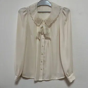 SecretHoney 프릴 옷깃 리본 긴팔 블라우스