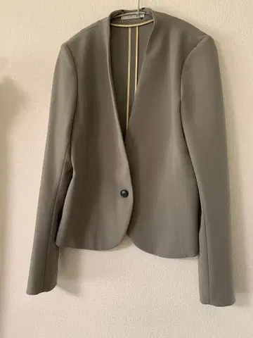 [ BEIGE. ] 노카라 자켓 그레이