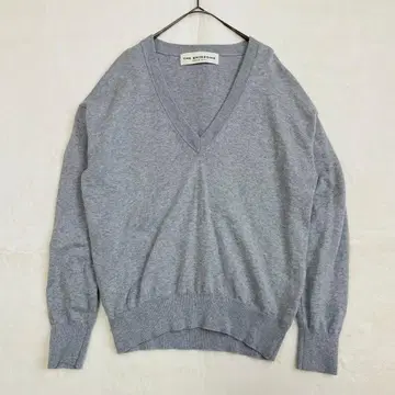 더신존 V넥 니트 코튼 캐시미어 그레이