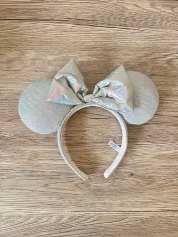 미키 귀 머리띠 홀로그램 리본 포함