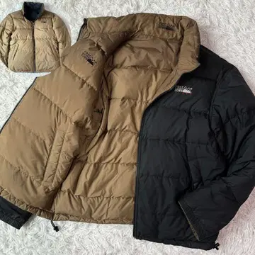 컨디션 최상/XL 상당 퍼스트 다운 다운 자켓 리버서블 블랙 x 그레이