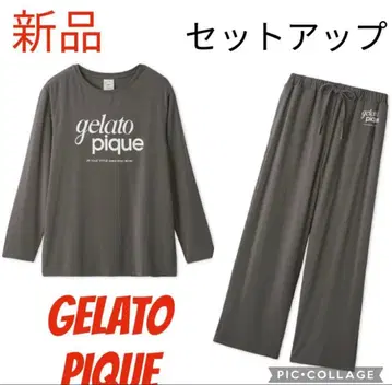 새상품 젤라또피케 레이온 로고 풀오버 & 롱 팬츠 셋업