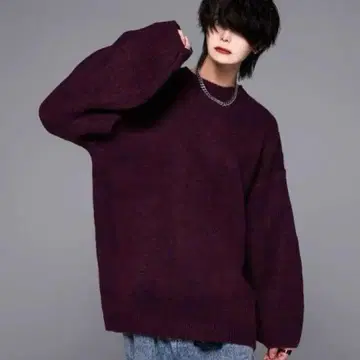 [ ADRER ] 극상 폭신폭신 니트 와인 레드