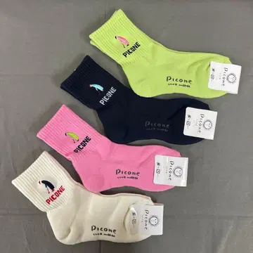 Picone 컬러풀 숏 삭스 22-24cm 4족 세트