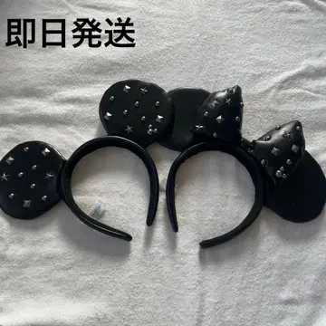 머리띠 디즈니 미키 미니 스터드 블랙 세트