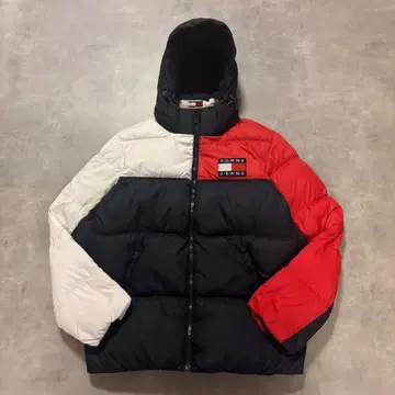 타미힐피거 다운 자켓 후드 구제 의류 L 네이비 16537