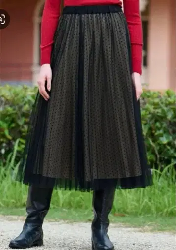 드레 스테리아 24200엔 다이아 도트 튤 레이어드 스커트