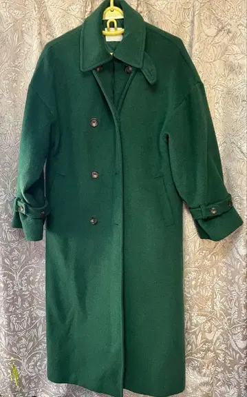 MURUA 더블 스텐카라 코트 롱 코트 그린 녹색