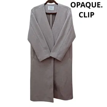 OPAQUE.CLIP 롱 코트 노카라 베이지