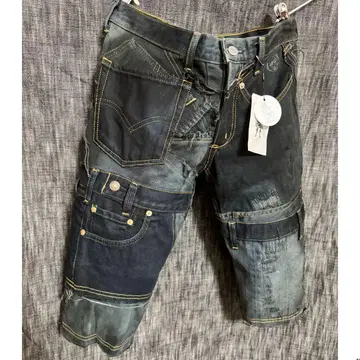 미사용 DE:CODE 패치워크 리메이크 데님 청바지 재구축 인디고