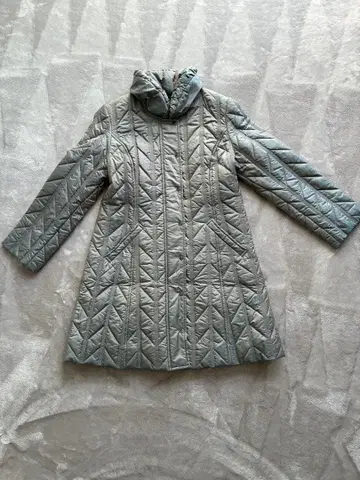 그레이 퀼팅 롱 자켓