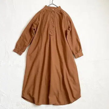 뷔르데사봉 옥스 콕 원피스 롱 셔츠 원피스 브라운