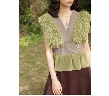 leinwande Patchwork Ruffled Hem Top